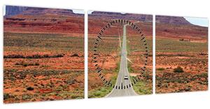 Obraz - U.S. Route 163 (s hodinami) (90x30 cm)