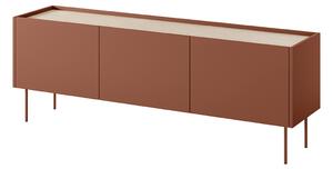 TV skříňka třídveřová Desin 170 3D - ceramic red / Dub nagano