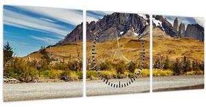 Obraz - Národní park Torres del Paine (s hodinami) (90x30 cm)