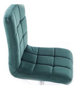 LuxuryForm Barová židle TOLEDO VELUR na černém talíři - zelená