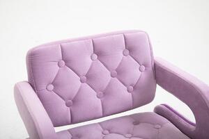 LuxuryForm Barová židle ADRIA VELUR na černé podstavě - levandule