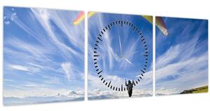 Obraz - Paragliding (s hodinami) (90x30 cm)