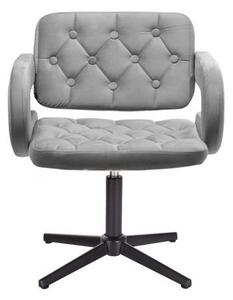 LuxuryForm DESIGN Židle ADRIA VELUR na černém kříži - šedá