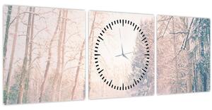 Obraz - Výhled do lesa (s hodinami) (90x30 cm)
