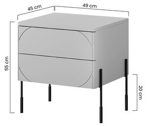 Noční stolek Sonatia 45 cm - kašmírová