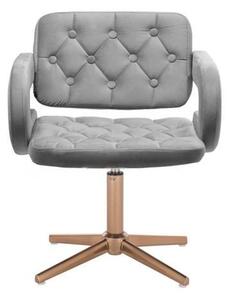 LuxuryForm DESIGN Židle ADRIA VELUR na zlatém kříži - šedá