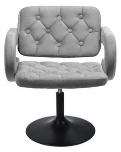 LuxuryForm DESIGN Židle ADRIA VELUR na černém talíři - šedá