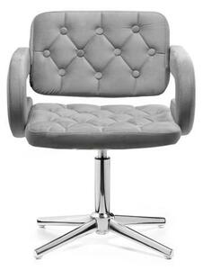 LuxuryForm DESIGN Židle ADRIA VELUR na stříbrném kříži - šedá