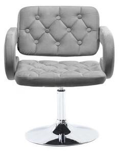 LuxuryForm DESIGN Židle ADRIA VELUR na stříbrném talíři - šedá