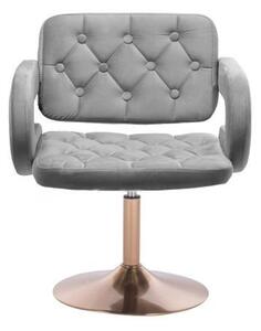 LuxuryForm DESIGN Židle ADRIA VELUR na zlatém talíři - šedá