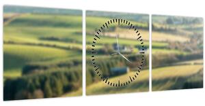 Obraz - Výhled na krajinu (s hodinami) (90x30 cm)