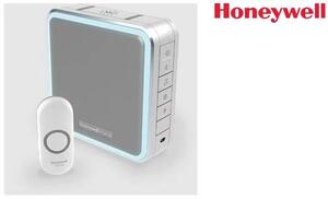 Honeywell Home DC915NG bezdrátový zvonek Series 9, 200m, 8 melodií, přenosná základna, design, tlačítko, šedý 5004100965622