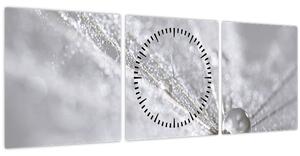 Obraz - Kapka vody (s hodinami) (90x30 cm)