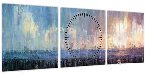 Obraz - Abstrakce (s hodinami) (90x30 cm)