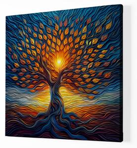 Obraz na plátně - Strom života Plující listy FeelHappy.cz Velikost obrazu: 60 x 60 cm