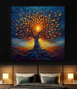Obraz na plátně - Strom života Plující listy FeelHappy.cz Velikost obrazu: 40 x 40 cm