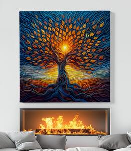 Obraz na plátně - Strom života Plující listy FeelHappy.cz Velikost obrazu: 40 x 40 cm