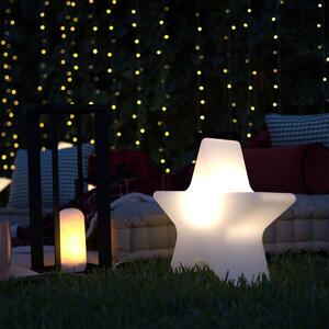 Vánoční stojací lampa bílá 45 cm včetně dobíjecího solárního RGBW LED - Nova