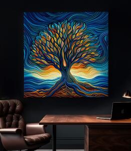 Obraz na plátně - Strom života Mořské vlny FeelHappy.cz Velikost obrazu: 40 x 40 cm