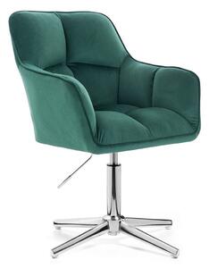 LuxuryForm DESIGN Křeslo AMALFI VELUR na stříbrném kříži - zelené