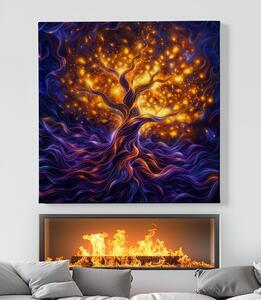 Obraz na plátně - Strom života Kosmický otisk FeelHappy.cz Velikost obrazu: 40 x 40 cm