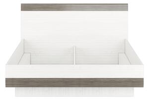Dvojlůžková postel ILKO 160x200 - bílá borovice / new grey