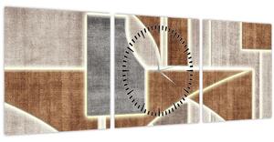 Obraz - Tvary (s hodinami) (90x30 cm)