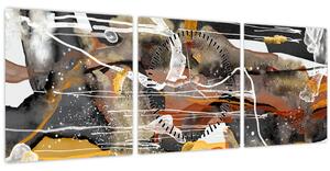 Obraz - Abstrakce (s hodinami) (90x30 cm)