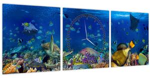 Obraz - Oceán (s hodinami) (90x30 cm)