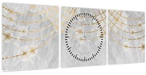 Obraz - Beton s designem (s hodinami) (90x30 cm)