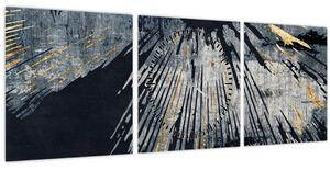 Obraz - Abstrakce (s hodinami) (90x30 cm)