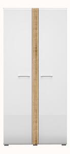 Dvoudveřová šatní skříň ALIZA - šířka 92 cm, dub castello / bílá