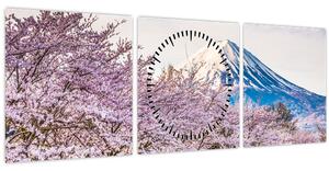 Obraz - Japonsko na jaře (s hodinami) (90x30 cm)