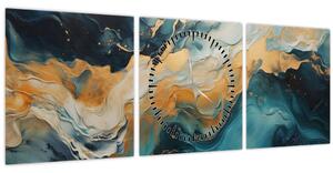 Obraz - Abstrakce (s hodinami) (90x30 cm)