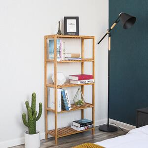Songmics Bambusový regál 5 polic přírodní 60x130 cm