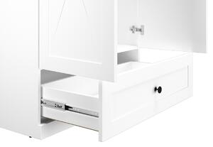 Dvoudveřová skříň BRIANA - šířka 92 cm, bílá / dub lefkas