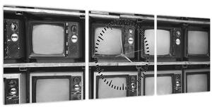 Obraz - Retro televize (s hodinami) (90x30 cm)