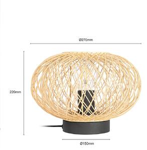 Lindby Solvira stolní lampa, bambus, kulatá