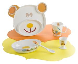 5-ti dílný set nádobí medvídek BRANDANI (barva - žlutá/oranžová/bílá - porcelán)