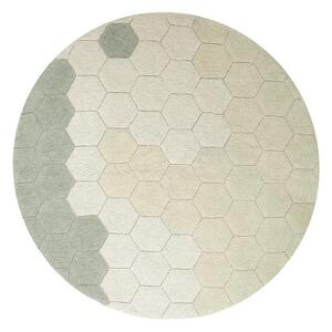Světle zelený pratelný ručně tkaný bavlněný kulatý koberec ø 140 cm Honeycomb Blue Sage – Lorena Canals