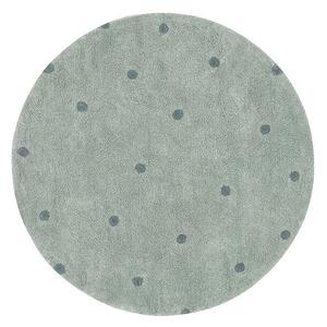 Světle zelený pratelný ručně tkaný bavlněný dětský koberec ø140 cm Round Dot Blue Sage – Lorena Canals