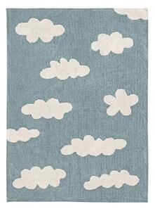 Modrý pratelný ručně tkaný bavlněný dětský koberec 120x160 cm Clouds Vintage Blue – Lorena Canals