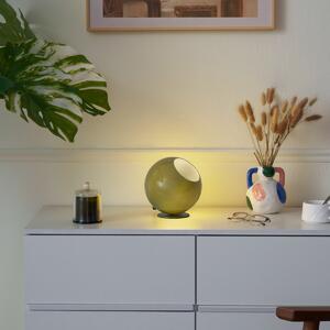 Retro stolní lampa zelená se sklem - Mabel 2
