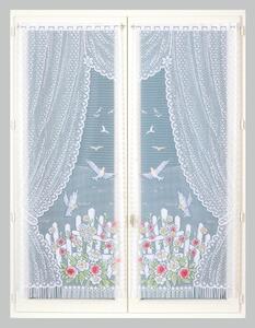 Blancheporte Rovná vitrážová záclona s motivem ptáčků, pro garnýžovou tyč, pár barevný potisk