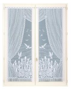 Blancheporte Rovná vitrážová záclona s motivem ptáčků, pro garnýžovou tyč, pár bílá