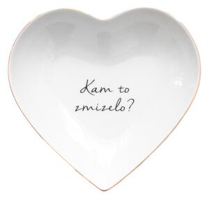Porcelánový talířek ve tvaru srdce Kam to zmizelo? 16 cm