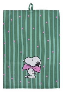 PEANUTS Utěrka Snoopy s motýlkem - zelená