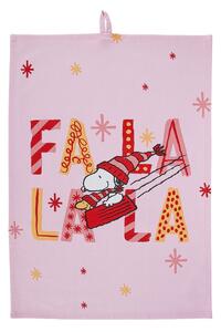 PEANUTS Utěrka "FaLaLaLa" - sv. růžová