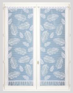 Blancheporte Rovná vitrážová záclona s motivem peříček, pro garnýžovou tyč, pár bílá