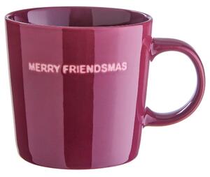 GOOD VIBES Hrnek "Merry Friendsmas" 400 ml - bordó